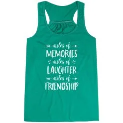 Flowy Racerback Tank Top - Miles Of Friendship Mantra -goneforarun Sales 2023 tr 43937 GREEN MAIN