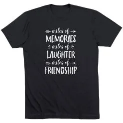 Running Short Sleeve T-Shirt - Miles Of Friendship Mantra -goneforarun Sales 2023 tr 43938 BLACK FLAT
