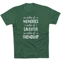 Running Short Sleeve T-Shirt - Miles Of Friendship Mantra -goneforarun Sales 2023 tr 43938 FORESTGREEN FLAT