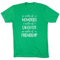 Running Short Sleeve T-Shirt - Miles Of Friendship Mantra -goneforarun Sales 2023 tr 43938 GREEN FLAT