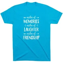 Running Short Sleeve T-Shirt - Miles Of Friendship Mantra -goneforarun Sales 2023 tr 43938 TURQUOISE FLAT