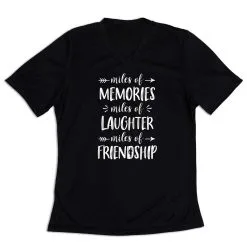 Women's Short Sleeve Tech Tee - Miles Of Friendship Mantra -goneforarun Sales 2023 tr 43941 BLACK MAIN