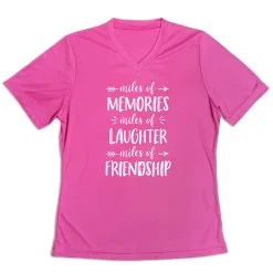 Women's Short Sleeve Tech Tee - Miles Of Friendship Mantra -goneforarun Sales 2023 tr 43941 PINK MAIN