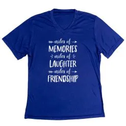 Women's Short Sleeve Tech Tee - Miles Of Friendship Mantra -goneforarun Sales 2023 tr 43941 ROYAL MAIN