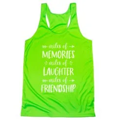 Women's Racerback Performance Tank Top - Miles Of Friendship Mantra -goneforarun Sales 2023 tr 43942 LIME MAIN
