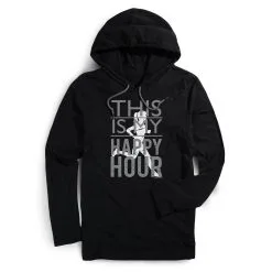 Women's Running Lightweight Hoodie - This Is My Happy Hour -goneforarun Sales 2023 tr 43977 BLACK MAIN