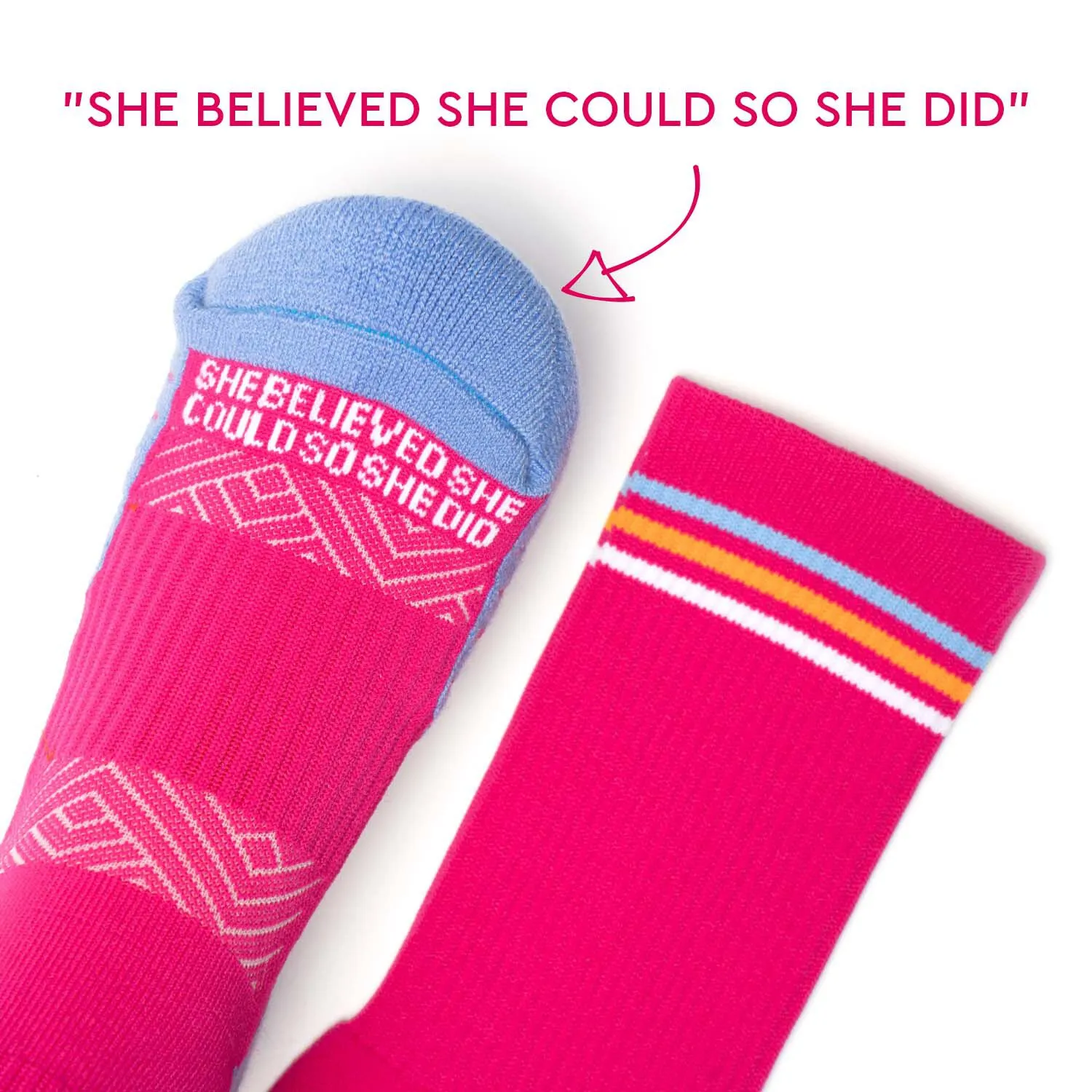 Socrates® Mid-Calf Performance Socks - She Believed She Could 6 Socrates® Mid-Calf Performance Socks - She Believed She Could - Image 4