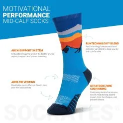 Socrates® Mid-Calf Performance Socks - Free & Wild  -goneforarun Sales 2023 tr 44343 DETAILS