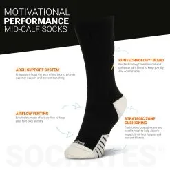 Socrates® Mid-Calf Performance Socks - Bad Ass (Black) -goneforarun Sales 2023 tr 44344 DETAILS