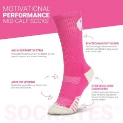 Socrates® Mid-Calf Performance Socks - Love The Run -goneforarun Sales 2023 tr 44348 DETAILS