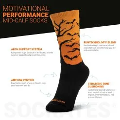 Socrates® Mid-Calf Performance Socks - Be Spooktacular -goneforarun Sales 2023 tr 44355 DETAILS