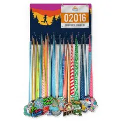 Running Large Hooked On Medals And Bib Hanger - Happy Hour -goneforarun Sales 2023 tr 44380 FULLVIEW