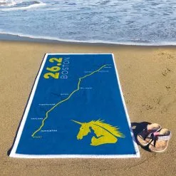 Running Premium Beach Towel - Boston Route -goneforarun Sales 2023 tr 44385 BEACH