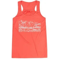 Flowy Racerback Tank Top - Ultra Runner Sketch -goneforarun Sales 2023 tr 44405 CORAL MAIN