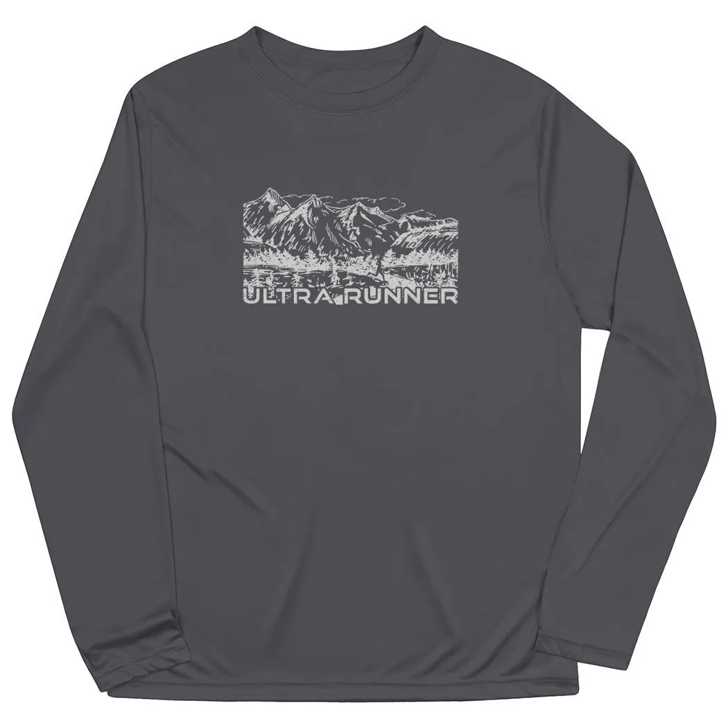 Men's Running Long Sleeve Performance Tee - Ultra Runner Sketch 7 Men's Running Long Sleeve Performance Tee - Ultra Runner Sketch - Image 5