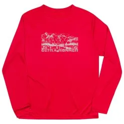 Men's Running Long Sleeve Performance Tee - Ultra Runner Sketch 17 Men's Running Long Sleeve Performance Tee - Ultra Runner Sketch -goneforarun Sales 2023 tr 44412 RED MAIN