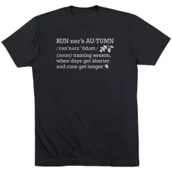 Running Short Sleeve T-Shirt - Runner's Autumn Definition -goneforarun Sales 2023 tr 44415 BLACK FLAT