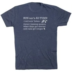Running Short Sleeve T-Shirt - Runner's Autumn Definition -goneforarun Sales 2023 tr 44415 NAVY FLAT
