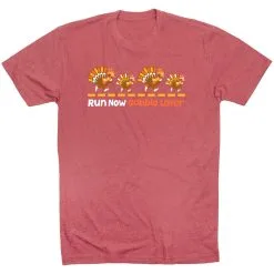 Running Short Sleeve T-Shirt - Run Now Gobble Later Turkeys -goneforarun Sales 2023 tr 44444 MAUVE FLAT