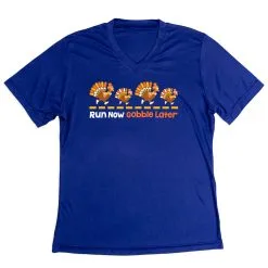 Women's Short Sleeve Tech Tee - Run Now Gobble Later Turkeys -goneforarun Sales 2023 tr 44447 ROYAL MAIN