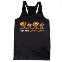 Women's Racerback Performance Tank Top - Run Now Gobble Later Turkeys