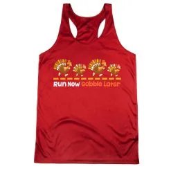 Women's Racerback Performance Tank Top - Run Now Gobble Later Turkeys -goneforarun Sales 2023 tr 44448 RED MAIN