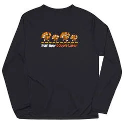 Men's Running Long Sleeve Performance Tee - Run Now Gobble Later Turkeys