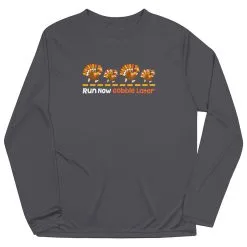 Men's Running Long Sleeve Performance Tee - Run Now Gobble Later Turkeys -goneforarun Sales 2023 tr 44452 GRAPHITE MAIN