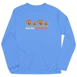 Men's Running Long Sleeve Performance Tee - Run Now Gobble Later Turkeys -goneforarun Sales 2023 tr 44452 LIGHTBLUE MAIN