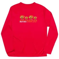 Men's Running Long Sleeve Performance Tee - Run Now Gobble Later Turkeys -goneforarun Sales 2023 tr 44452 RED MAIN