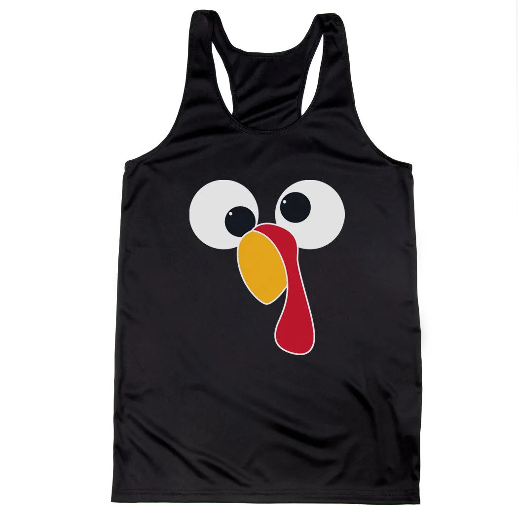 Women's Running Racerback Performance Tank Top - Goofy Turkey 3 Women's Running Racerback Performance Tank Top - Goofy Turkey