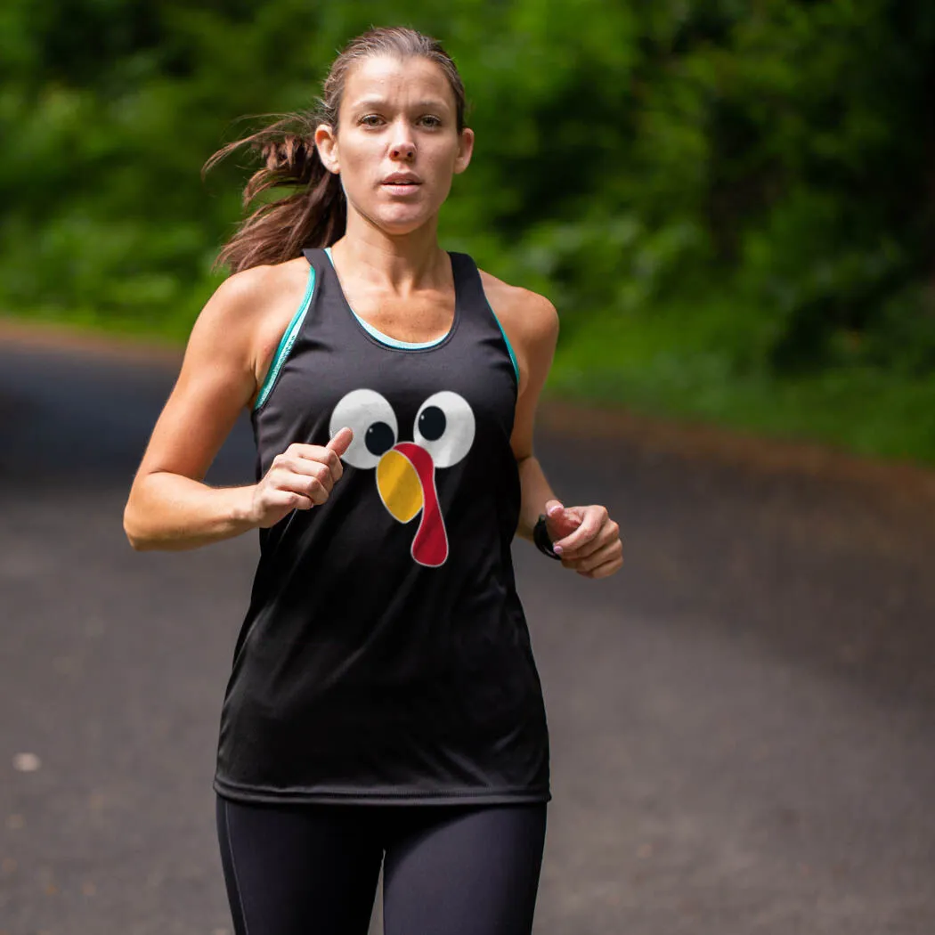 Women's Running Racerback Performance Tank Top - Goofy Turkey 6 Women's Running Racerback Performance Tank Top - Goofy Turkey - Image 4