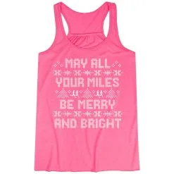Flowy Racerback Tank Top - May All Your Miles Be Merry And Bright -goneforarun Sales 2023 tr 44570 PINK MAIN