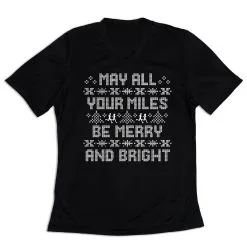 Women's Short Sleeve Tech Tee - May All Your Miles Be Merry And Bright -goneforarun Sales 2023 tr 44572 BLACK MAIN