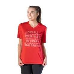 Women's Short Sleeve Tech Tee - May All Your Miles Be Merry And Bright -goneforarun Sales 2023 tr 44572 RED MODEL