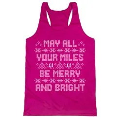 Women's Racerback Performance Tank Top - May All Your Miles Be Merry And Bright -goneforarun Sales 2023 tr 44573 PINK MAIN