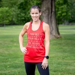 Women's Racerback Performance Tank Top - May All Your Miles Be Merry And Bright -goneforarun Sales 2023 tr 44573 RED MODEL