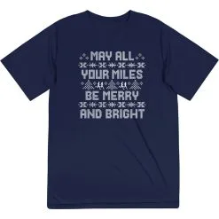 Men's Running Short Sleeve Performance Tee - May All Your Miles Be Merry And Bright -goneforarun Sales 2023 tr 44576 NAVY MAIN