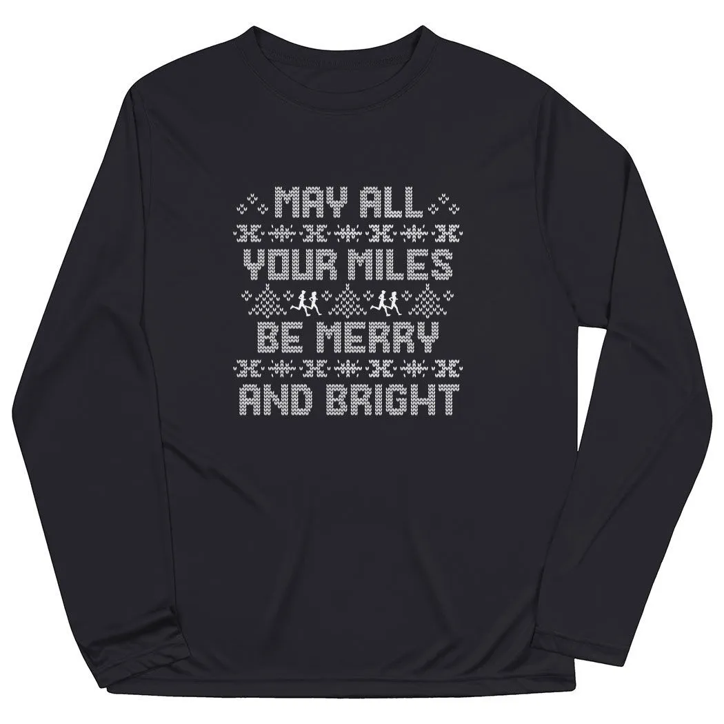Men's Running Long Sleeve Performance Tee - May All Your Miles Be Merry And Bright 7 Men's Running Long Sleeve Performance Tee - May All Your Miles Be Merry And Bright - Image 5