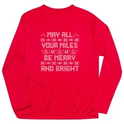 Men's Running Long Sleeve Performance Tee - May All Your Miles Be Merry And Bright