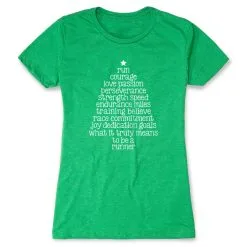 Women's Everyday Runners Tee - Runner Christmas Tree -goneforarun Sales 2023 tr 44579 GREEN FLAT