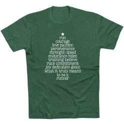 Running Short Sleeve T-Shirt - Runner Christmas Tree