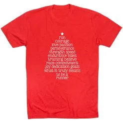 Running Short Sleeve T-Shirt - Runner Christmas Tree 25 Running Short Sleeve T-Shirt - Runner Christmas Tree -goneforarun Sales 2023 tr 44580 RED FLAT