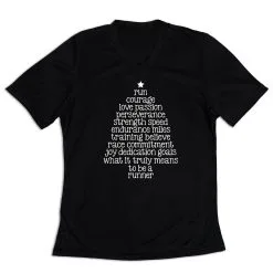 Women's Short Sleeve Tech Tee - Runner Christmas Tree -goneforarun Sales 2023 tr 44583 BLACK MAIN