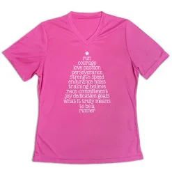 Women's Short Sleeve Tech Tee - Runner Christmas Tree -goneforarun Sales 2023 tr 44583 PINK MAIN