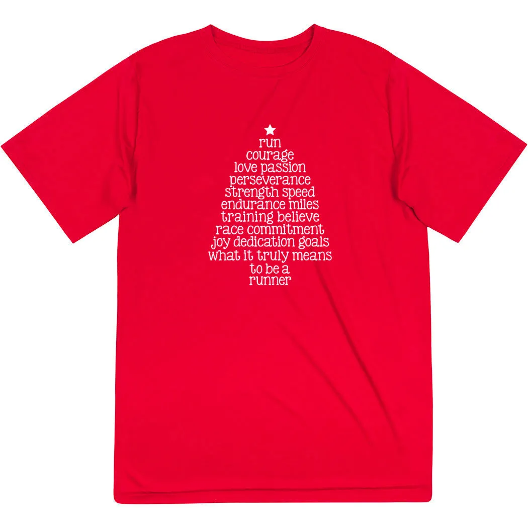 Men's Running Short Sleeve Performance Tee - Runner Christmas Tree 3 Men's Running Short Sleeve Performance Tee - Runner Christmas Tree
