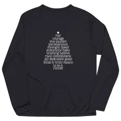 Men's Running Long Sleeve Performance Tee - Runner Christmas Tree -goneforarun Sales 2023 tr 44588 BLACK MAIN