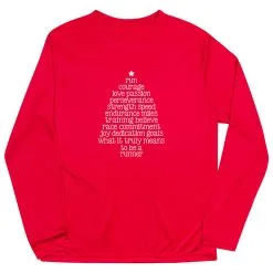 Men's Running Long Sleeve Performance Tee - Runner Christmas Tree