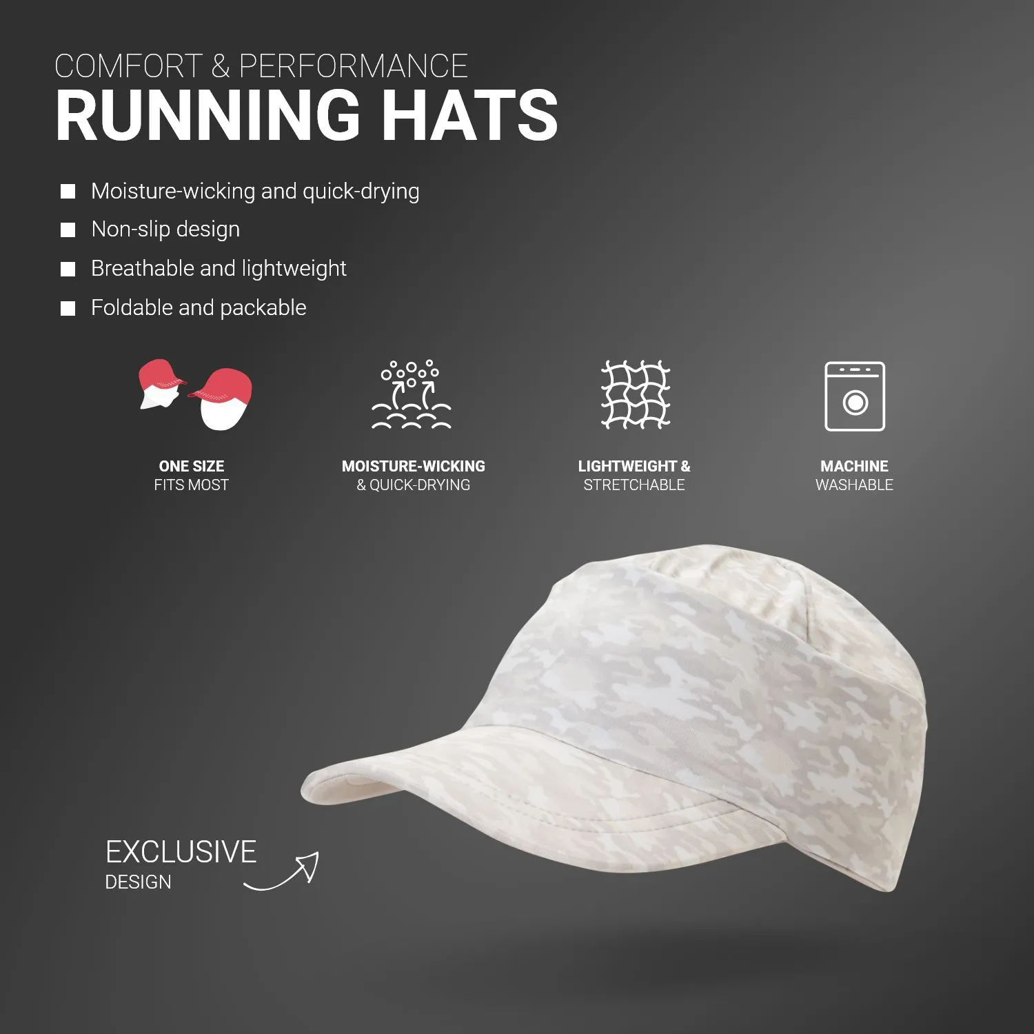 Running Comfort Performance Hat - Camo 4 Running Comfort Performance Hat - Camo - Image 2