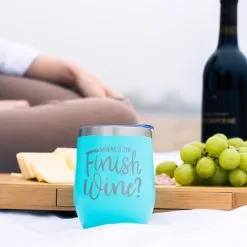 Running Travel Wine Tumbler - Where's The Finish Wine? -goneforarun Sales 2023 tr 44634 LIFESTYLE MODEL